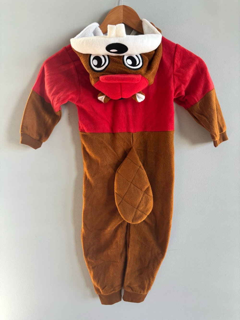 Buc-ee’s Beaver mascot hooded romper union suit onesie 3T two way zip - Picture 4 of 5